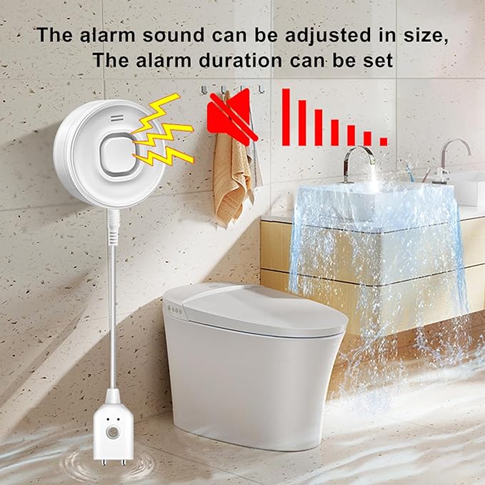 WiFi Water Leak Detectors for Home with Tuya APP Push and 100dB Sound Alarm, Suit for Warehouse, Basement, Kitchen, Laundry Room, Compatible with Alexa&Google Assistant (Support WiFi 2.4G)
