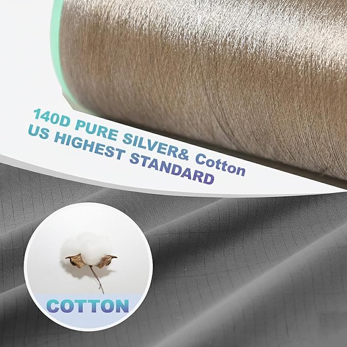 Grounding Sheets for Improving Sleep Quality,Pure Silver Fiber+Organic Cotton,Bedding Grounded Fitted Sheet Set,Deep Pocket. (Deep Gray, King)