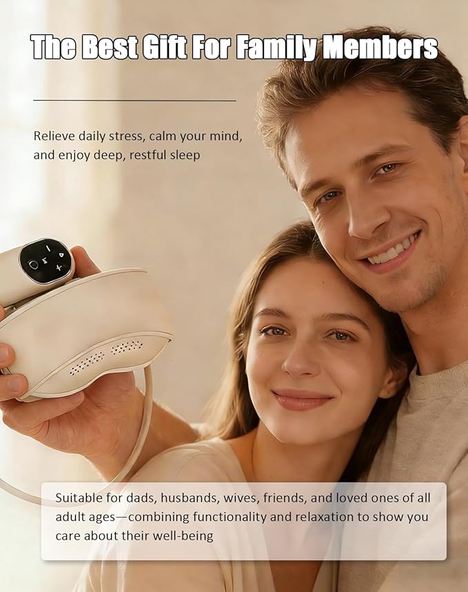Eye & Head Massager with Remote & Heat, Elaxing Eyes & Better Sleep, The Perfect Holiday Gift for Mom Dad Women Men