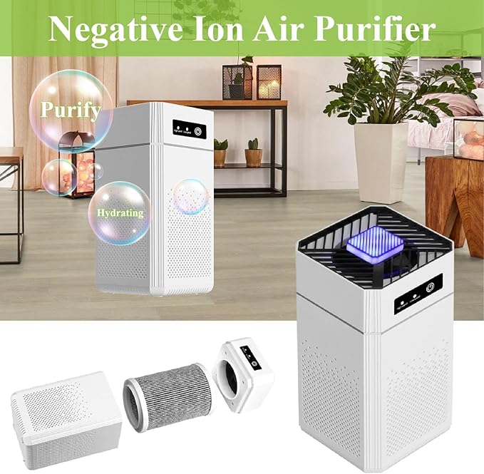 Air Purifier for Bedroom, Office & Home – Portable Air Cleaner with Multi-Layer Filter, Quiet Operation, USB Powered, Night Light, Compact Design