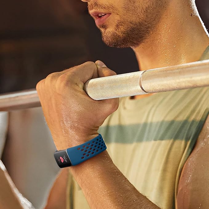 Getino Sport Bands Compatible with Fitbit Charge 5/6, Soft Breathable Waterproof Strap, Adjustable Replacement Accessories for Women/Men, Slate Blue