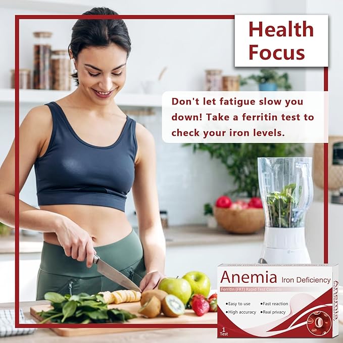 Iron Deficiency Test Kit – Accurate & Easy at-Home Iron Test to Monitor Iron Levels, Ferritin Rapid Test for Children & Adults – ONE Test