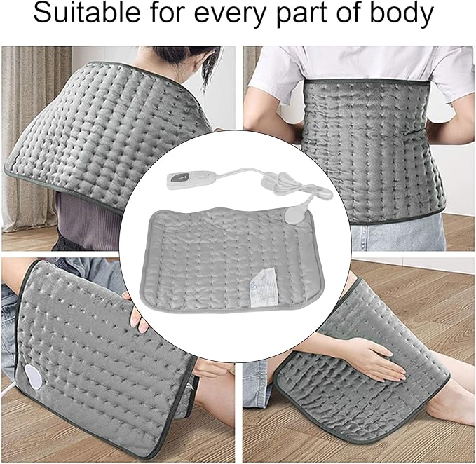 Electric Heating Pad, 6 Temperature Heat Pad, 15.7x11.8 Inch Back Heating Pad for Period Cramps, Back Pain Relief, Neck Shoulders