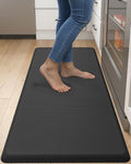 DEXI Kitchen Mat Cushioned Anti Fatigue, Extra Thick Comfort Standing Floor Mats Waterproof, Memory Foam Antifatigue Runner Rug for Desk Office, Sink, Laundry, 48x20, Black