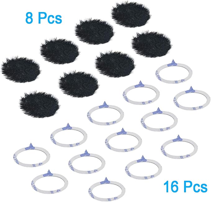 YOUSHARES Camera Mic Windscreen, 8 PCS Fur Wind Muff Wind Cover for DSLR Built-in Microphone Outdoor Wind Filter