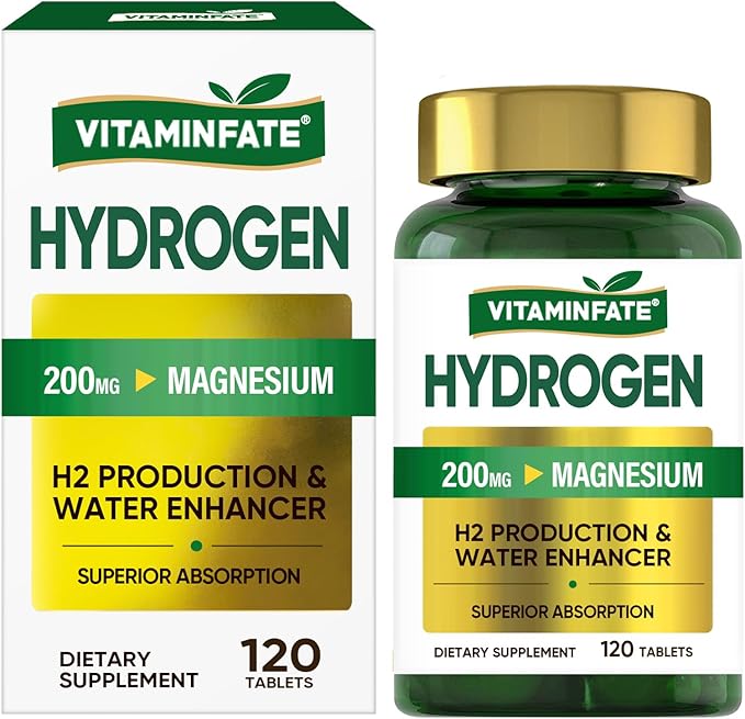 Hydrogen Water Tablets with Magnesium & Electrolytes, 120 Tablets | H2 Molecular Hydrogen Supplement to Support Energy, Brain Health, Metabolism & Healthy Aging