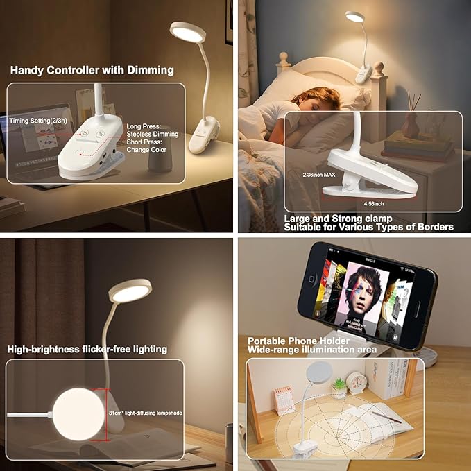 Red Light Therapy 625nm, LED Happy Lamp 4500K, Sleep Aid Lamp Blue Light Blocking Dimmable for Deep Relaxation Travel Meditation and Yoga, Reading (White)