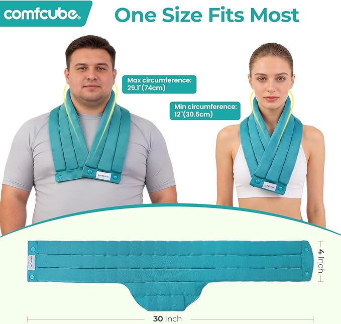 Neck Ice Pack Wrap for Cervical Pain and Cooling, 2 Hours Long Lasting Cold Ice Pack for Neck Shoulders, FSA Eligible, Flexible Cold Pack for Hot Weather, Hot Flashes, Surgery, Swelling