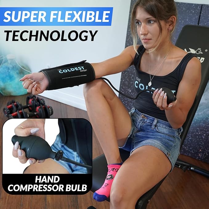 The Coldest Wrist Ice Pack - Ice Pack Wrist Brace w/Cold Therapy Air Compression - 8” X 16” Wrist Compression Sleeve for Wrist Sprain, Rheumatoid Arthritis, Tendinitis, Swelling Injuries, & More