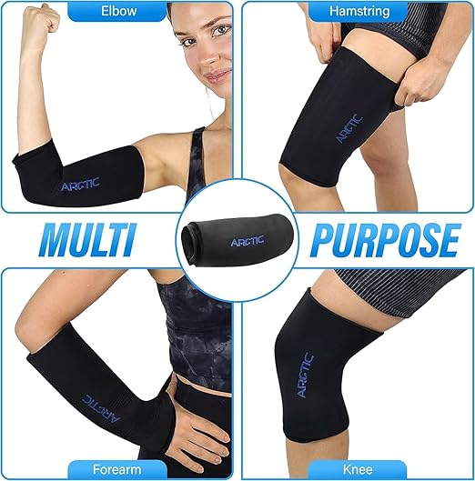 Cold Therapy Compression Wrap – Flexible & Reusable Knee Ice Compression Sleeve for Pain Relief, Knee Ice Pad Wrap ITB, Meniscus, ACL, MCL Recovery