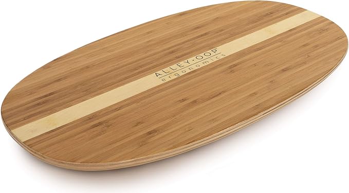 ALLEYOOP WOOD ROCKER BOARD • Unique 360° Omni-directional Rocking Movement • Ergonomically Engineered For Stability At Your Standing Desk, Medium, Bamboo