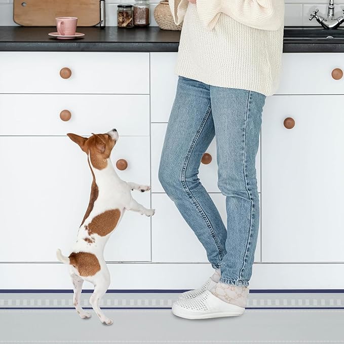Kitchen Mat, [2 PCS] Kitchen Rugs, Cushioned Anti-Fatigue Non-Skid Waterproof Rugs, Ergonomic Comfort Standing Mat for Kitchen, Floor, Sink, Laundry, （A-Blue）