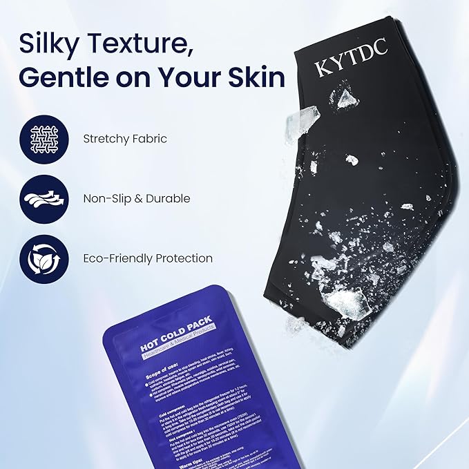 Ankle Ice Pack Wrap Reusable Gel Cold Compression Sleeve for Swelling, Sprained Ankle, Achilles Tendonitis & Plantar Fasciitis Relief （Black (Pack of 2)，Small/Medium）
