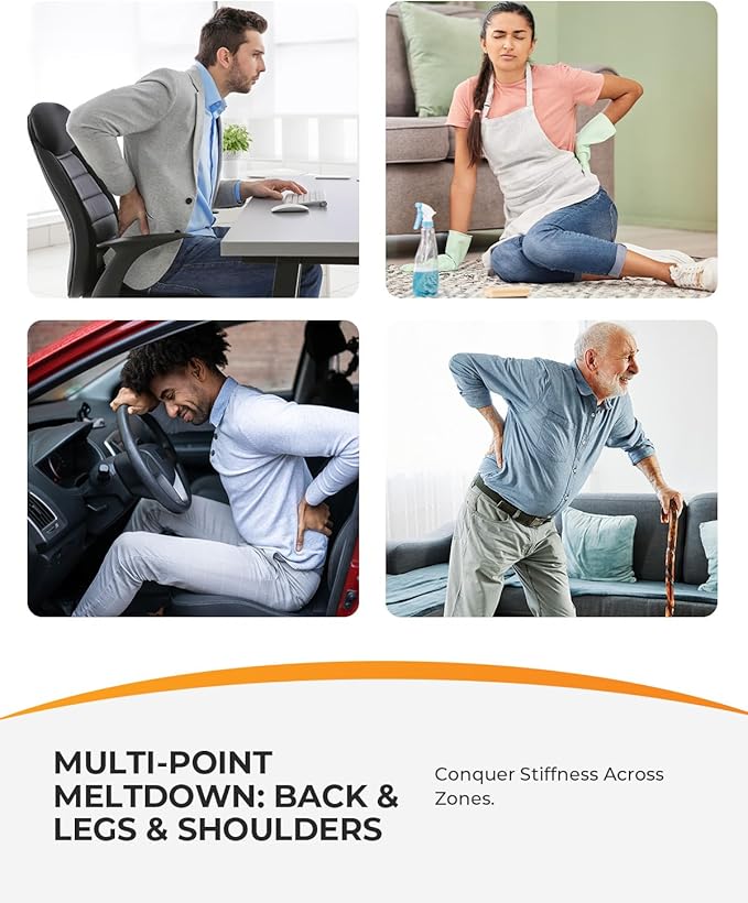 CooCoCo Shiatsu Back Massager for Pain Relief Deep Tissue, FSA Eligible, HSA Lower Back Massager with Heat, 4D Rolling Up and Down Back Massage, 2X Larger Heating Area and Faster Heating(Corded)