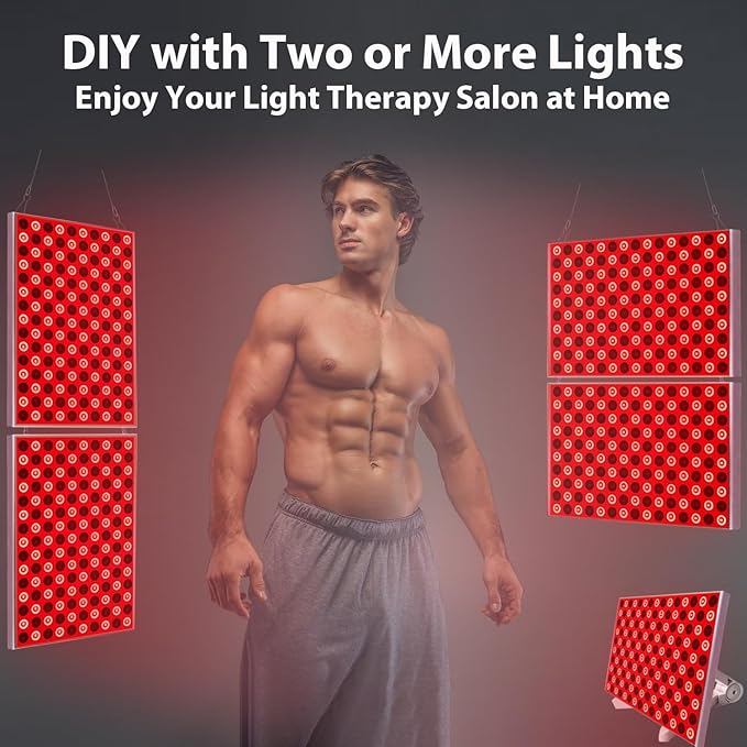 Red Light Therapy Lamp, Red Light Therapy for Body, Infrared Light Therapy Panel for Face with Stand, 660nm Red and 850nm Near Infrared LED Red Light Therapy Device at Home for Face and Body (2 Pack)