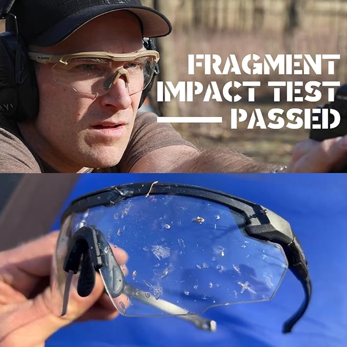 HTS HUNTERSKY Ballistic Tactical Shooting Glasses ANSI Z87+ UV400 Protective Eyewear