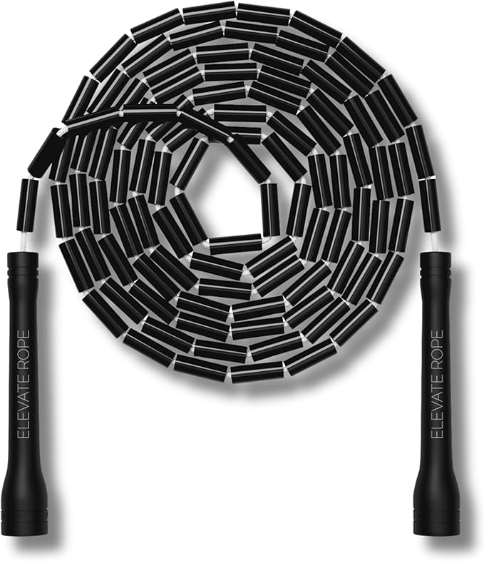 Elevate Rope Professional Beaded Jump Rope - 3m Adjustable, Quality Beads & Poly Cord - For Freestyle, Cardio & Tricks - All Levels & Indoor/Outdoor Use