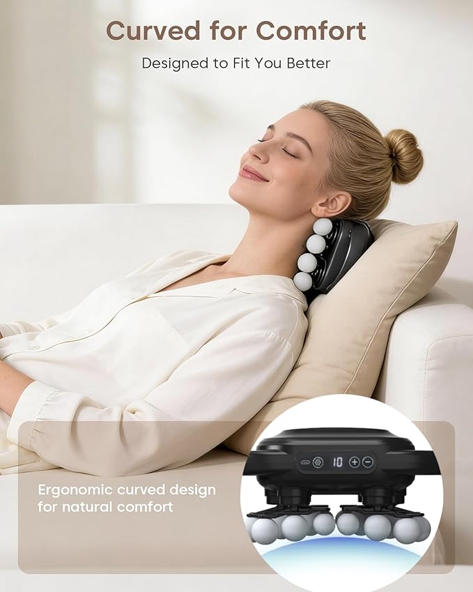 UOTT 24 Head Massage Gun Deep Tissue, Self Massager for Neck and Back with 9 Modes & 9 Levels, Quiet Handheld Multi Head Percussion Muscle Massager for Body, Shoulder, Leg & Foot Muscle Pain Relief