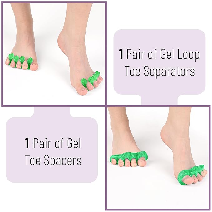 Dr. JK- ToePal Gel Toe Separator, 2 Pairs, Toe Spacers, Bunion Corrector