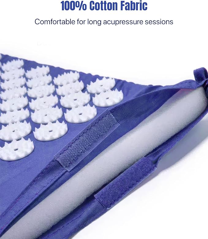 ROMIX Acupressure Mat and Pillow Set, Acupuncture Mat for Back Pain, Neck, Shoulder Pain Relief, Stress Reduction, Wellness Therapy, Cushioned Acupressure Mats with Carry Bag for Men and Women