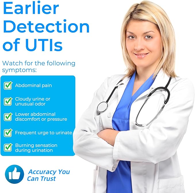 4-in-1 UTI Test Strips, Full Panel Urinary Tract Infection Test Kit at Home for Women Men Kids, Urinalysis Leukocytes, Nitrites, PH, Protein Urine Strip for UTI and Bladder