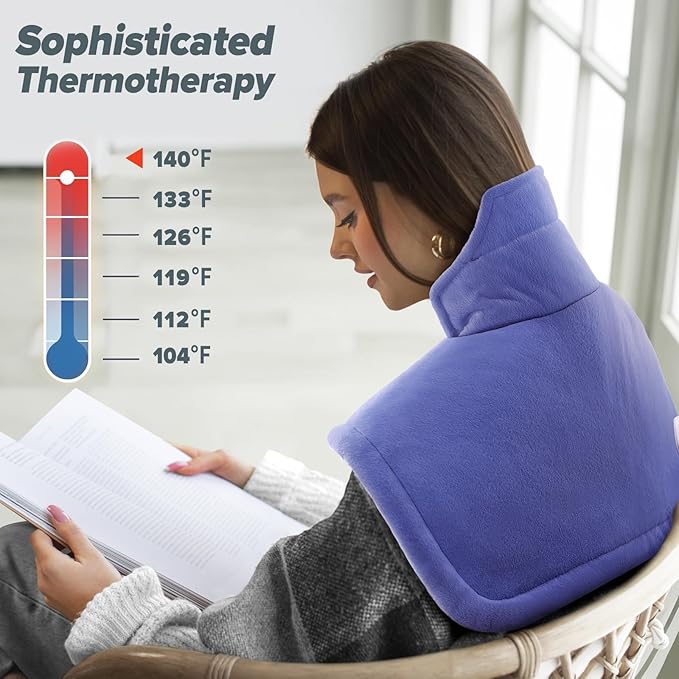 Heating pad for Neck, Back, Shoulder, Cramps Pain Relief, Gifts for Women, Men, Mom, Dad, 4 Auto-Off, Machine Washable, 6 Heat Settings, Ideal for Mother’s Day, Father’s Day, Christmas, Birthdays