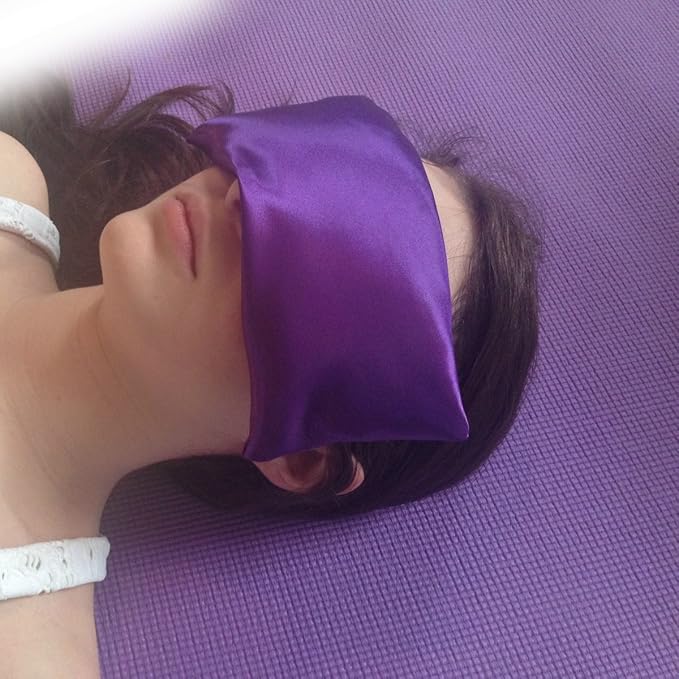 Lavender Eye Pillow- Silky Eye Pillow for Yoga, Meditation Relaxation. This Eye Mask Is Perfect for Sleeping. Made of Lavender Flowers Organic Flax Seed. Get One for Yourself or As a Gift.