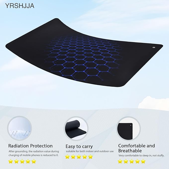 Grounding Mat Conductive Grounding Pad, Universal Grounding Mat for Pain Relief,Earth Therapy for Foot Mat,Computer Mat, Sleep Mat,Wear a Grounded Wristband