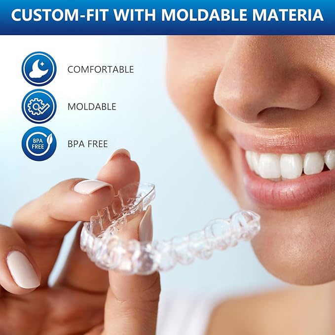 Mouth Guard for Sleeping, 8 PCS Mouthguard for Grinding & Clenching Teeth at Night, Night Guards for Grinding of Teeth, Dental Bite & Boil Guard with 12 Cleaning Tablets