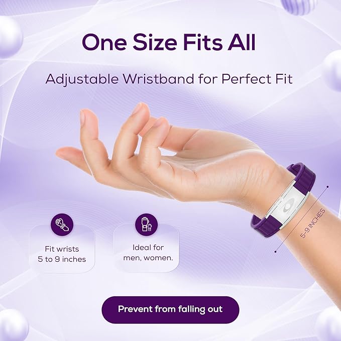 EMF BodyBand Plus+ Bracelet - Holistic Wellness Harmonizer Wristband for Men and Women (Purple)