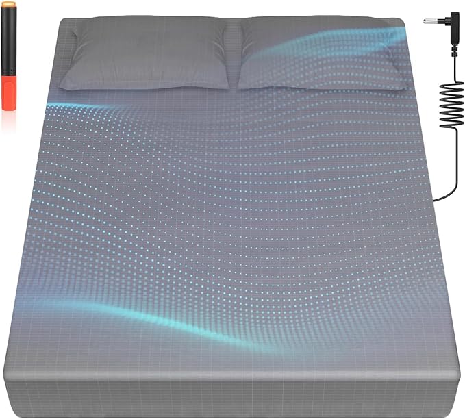 Grounding Sheet, 90% Organic Cotton+10% Pure Silver Organic Grounded Sheet for Improved Sleep, Pain Relief, with Static Grounding Cord and Test Pen (Gray, (60.1 * 80.1 * 15 in))
