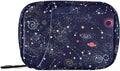 Ollabaky Galaxy Pill Case Butterfly 7 Day Pill Organizer Galaxy Travel Pill Case Portable Weekly Pill Box Bag Container Vitamin Supplement Holder with Zipper for Family Business