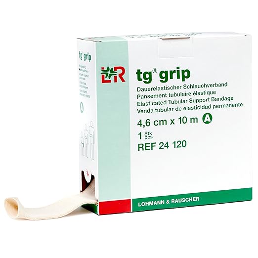 Lohmann & Rauscher Tg Grip, Size A, 4.57cm x 10m, Elasticated Tubular Compression Bandage for Light & Comfortable Support, Sleeve for Sprains, Strains, Soft Tissue Injuries, Skin Friendly Stockinette