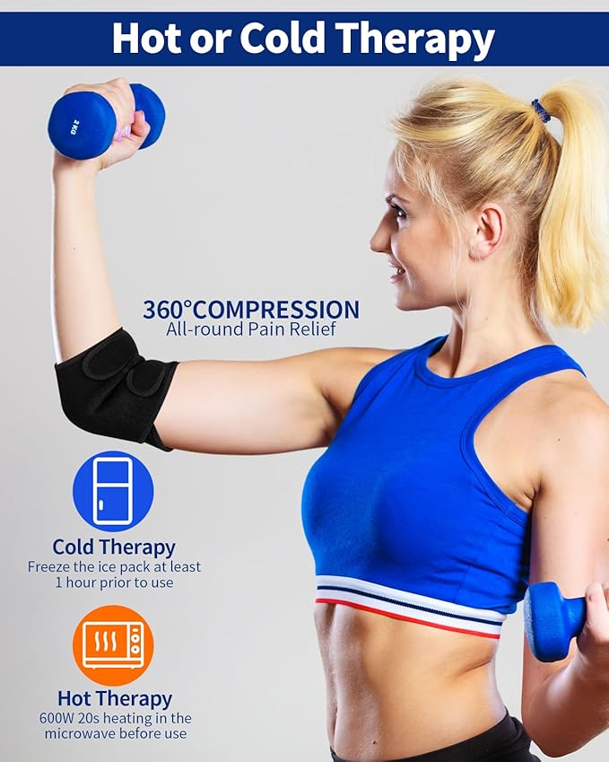 Gel Ice Pack Wrap with Straps for Knee,Elbow, Wrist, Neck, Ankle & Back,Reusable Ice Packs for Injuries, Inflammation & Recovery Hot Cold Therapy Short Style