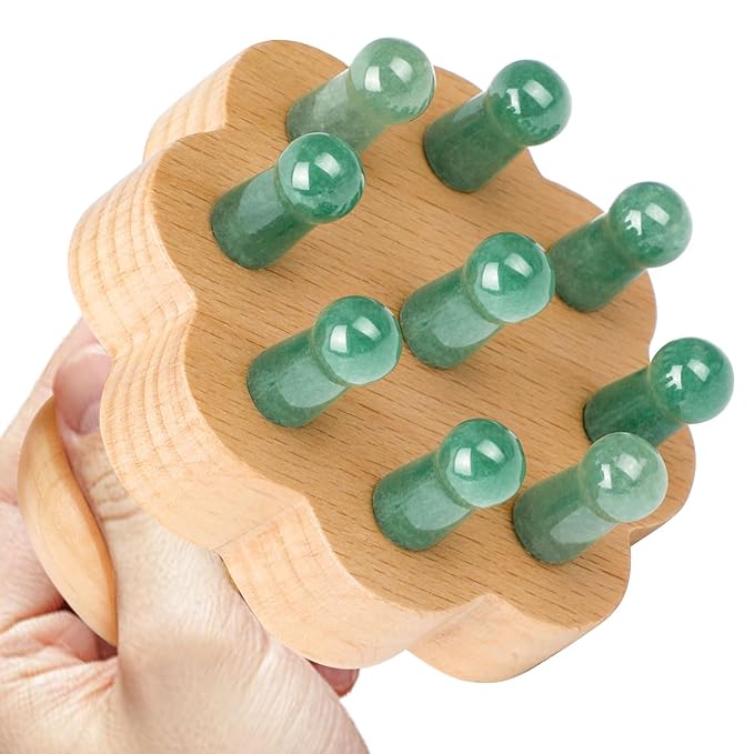 ideayard Scalp Massager, Head Scalp Massage Comb, Jade-Wooden Comb for Head Stress Relax, Massage Tool for Relieve Headaches