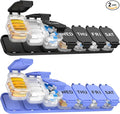 2-Pack Extra Large Weekly Pill Organizer, Travel Pill Box 7 Days, XL Vitamin Holder with 7 Detachable Compartments, Protable Medicine Organizer for Supplements