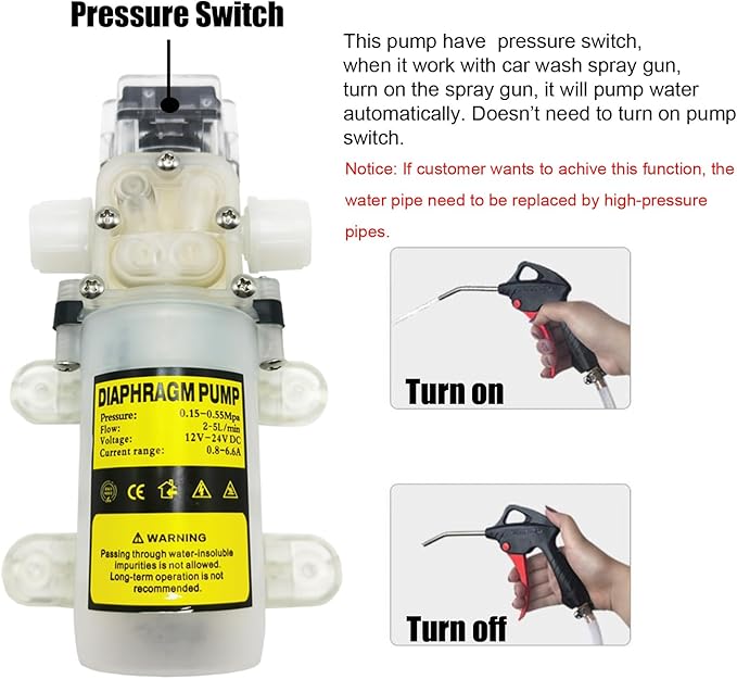 60W Liquid Transfer Pump, Water, Soft Drink, Wine Transfer Pump 110V Speed Adjustable Food Grade Self-Priming Pump for Pumping Beverages Filter with Tube, with Filter Screen 4-5L/Min