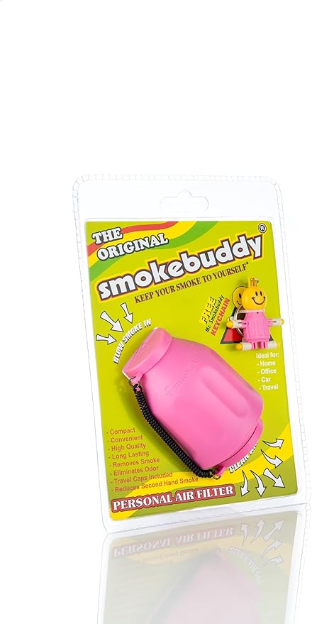 Smoke Buddy 0159-PNK Personal Air Purifier Cleaner Filter Removes Odor - Pink