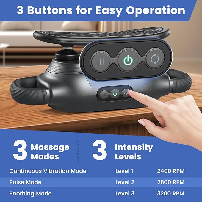 Goplus Massage Gun Deep Tissue, Multipurpose Electric Massager w/3 Switchable Massage Heads, 3 Modes, 3 Intensities, Handheld Percussion Massager for Back, Neck, Leg, Shoulder, Body Muscle Pain Relief
