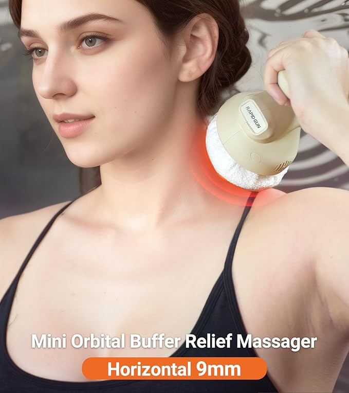 Prime Handheld Mini Orbital Therapy Massager - Rotating & Vibrating Deep Tissue Massager, Adjustable Multi-Speed Trigger Point Massage Tool for Body Pain Relief, Portable Muscle Recovery Gift