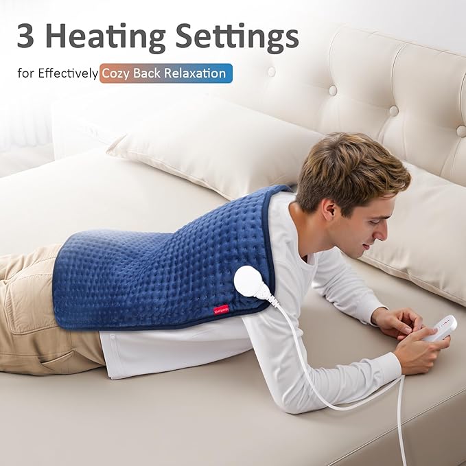 Comfytemp Ultra-Wide Heating Pad for Back & Period, Mothers Day & Birthday Gifts for Women Men Mom Dad, Electric Heat Pad for Neck & Shoulder, Auto Shut Off, Machine Washable, 20×24"