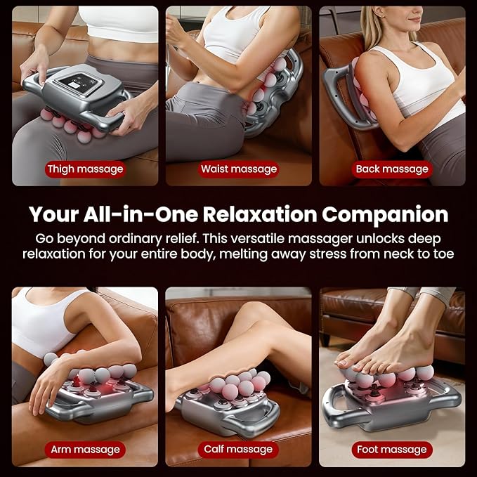24 & 16 Head Massage Gun Deep Tissue, Body Massage for Back, Shoulders, Neck, Legs, Foot, Massage Gun deep Tissue, Percussion Massager with 9 Modes & 30 Levels Body Muscle Pain Relief