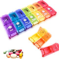 Pill Organizer 2 Time a Day,SZREDU 7-Day Weekly Pill Case, Travel AM/PM Pill Container,Large Compartment Medicine Planner,Detachable Medication Organizer Box for Vitamin, Fish Oils,Capsules