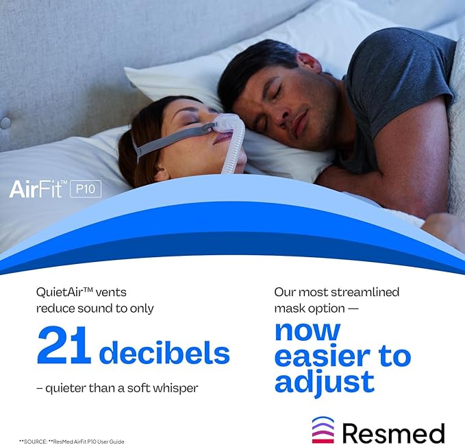 ResMed AirFit P10 Nasal Pillow Cushion - CPAP Mask Accessories Replacement - Soft Lightweight Silicone - Dual Wall - Medium