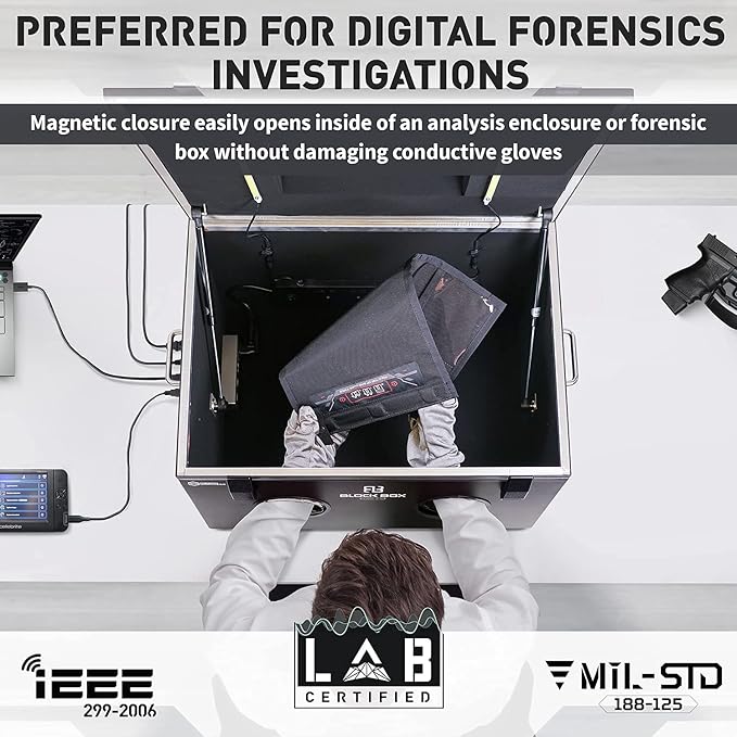 Mission Darkness NeoLok Non-Window Faraday Bag for Tablets (+ Secure Magnetic Closure) // Device Shielding for Law Enforcement & Military, Data Security, Anti-Hacking & Anti-Tracking Assurance