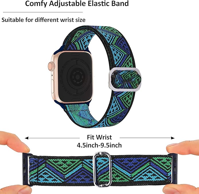 Lamshaw Compatible for Embr Wave 2 Band, 18mm Stretch Elastics Nylon Adjustable Replacement Strap Accessories Compatible for Embr Wave 2 Thermal Wristband