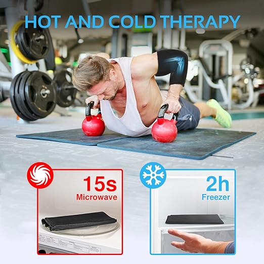 AllSett Health Elbow Ice Pack Wrap - Hot and Cold Compression Sleeve, Knee Ice Pack Sleeve (360° Coverage) | Tennis Elbow Relief and Support for Joints, Muscles, Knee, Legs