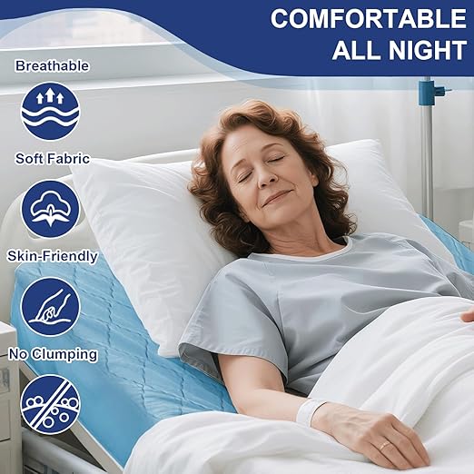 1 Pack Hospital Bed Sheet Set,Hospital Fitted Bed Sheets for Home Use & Hospital Care Beds,Waterproof Fitted Sheets with Elastic All Around,Reusable and Machine Washable,36" x 80" x 14" (Blue)