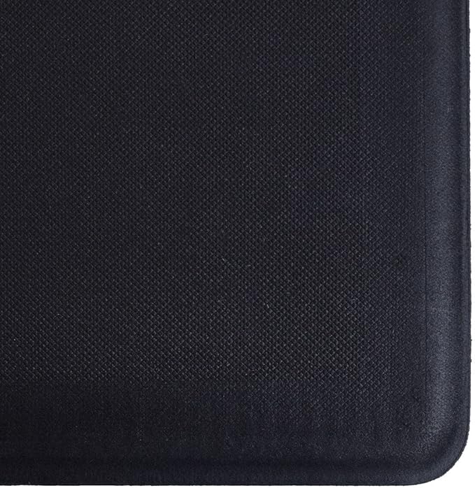 iCustomRug Ergonomic Anti Fatigue Mat, for Comfortable Standing in Kitchen, Bathroom, Workstation Memory Foam Mat 39"×20"×0.50" (L×W×H), Set of 2, Black