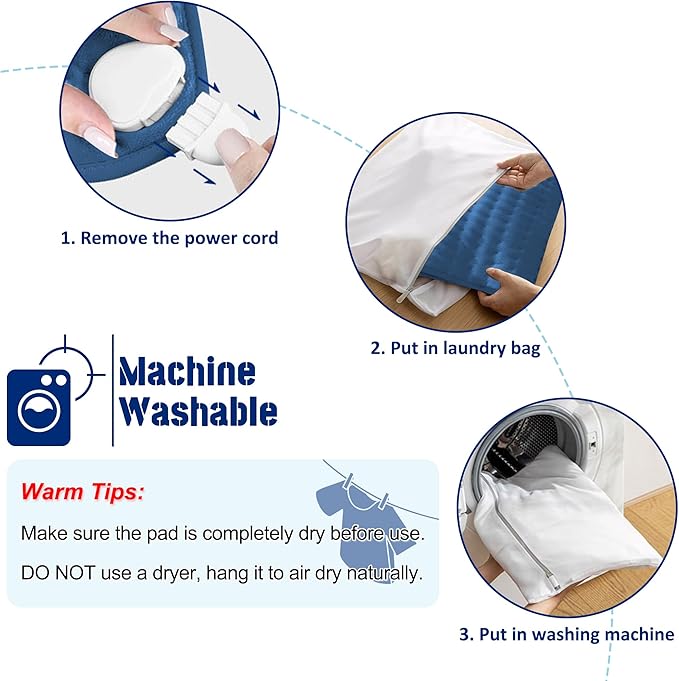 Electric Heating pad for Back Neck Shoulder Knee Arms Legs- Electric Heat Pads with 6 Heat Settings & Auto Shut Off &Dry/Moist Heat Heating Pad for Birthday Mother Father Girl Men Women